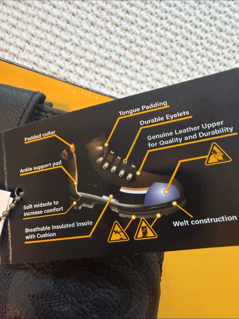 Eurostar Black Leather Pull-On work Boots